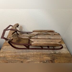 Rustic Wooden Sled Home Accent